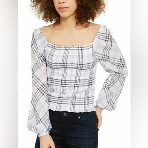 INC International Concepts fitted plaid crop top NWOT juniors size S.